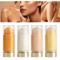 Bâton de surligneur chatoyant longue durée 4 couleurs lisse crémeux paillettes surligneur bâton illuminateur pour visage et corps et jambe