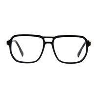 JNLOO Montura de Gafas Nueva con Diseño de Contraste de Doble Viga, Espejo Óptico Unisex de Aro Completo Cuadrado, a la Moda, con Empalme Negro y Dorado