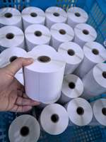 Label Perekat Tahan Air 50x25 58x40 70x50 80x60 Stiker Barcode Thermal Etiqueta Label Pengiriman Gulungan Label Thermal Langsung