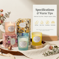 Lilin Aroma Premium Buatan Tangan Tanpa Asap dari Lilin Kedelai dengan Kaca Berlapis Gradasi dalam Kotak Hadiah Floral, Waktu Bakar 40 Jam, untuk Rumah, Kamar Mandi, Kantor