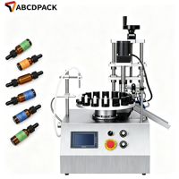 Unité de remplissage et de bouchage de bouteilles de bureau compacte, machine de conditionnement de liquides de table pour huiles essentielles, teintures et production d'échantillons