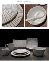 Vente en gros vaisselle en céramique services d'assiettes vaisselle vaisselle bol tasse pour hôtel restaurant utilisé luxe dîner ensemble de couverts en céramique