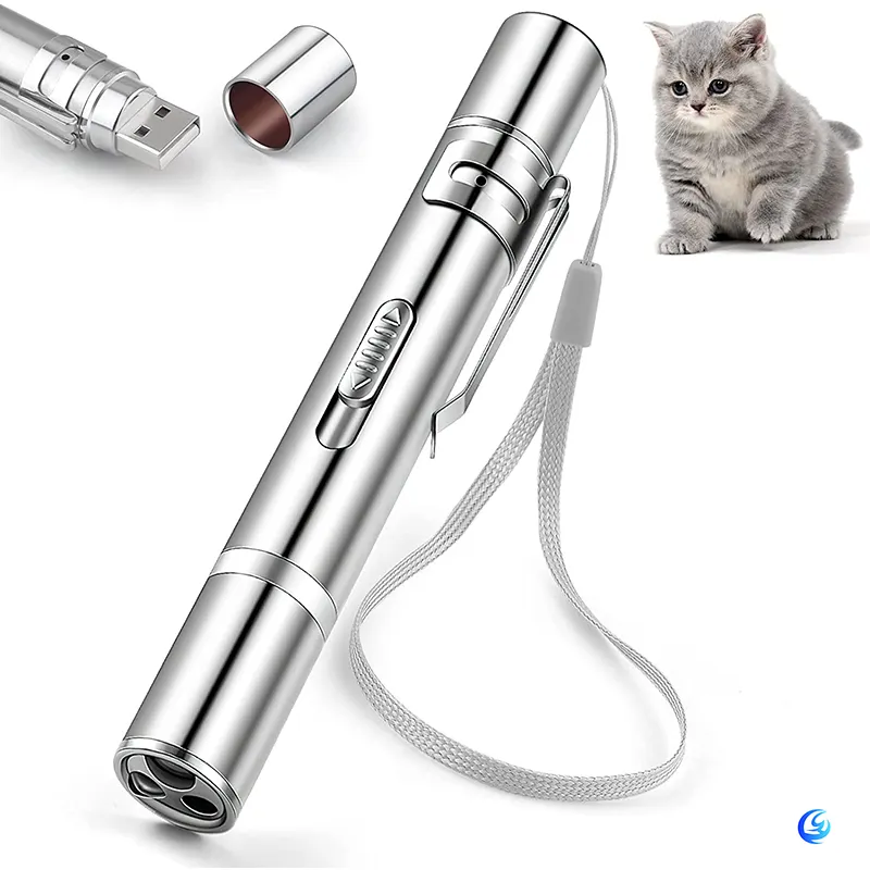 Caneta ponteiro laser para gato e cachorro, clique remoto, portátil, usb, caneta interativa, engraçada