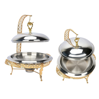 Chauffe-Plat de Luxe en Acier Inoxydable pour Mariages, Réchaud de Buffet Professionnel Portable à Combustible pour Traiteur