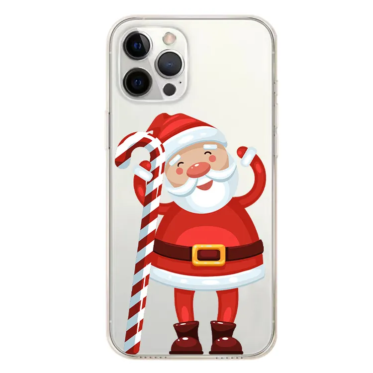 Festival Santa Claus Christmas tree soft clear slim durable phone case for Iphone 13 pro max