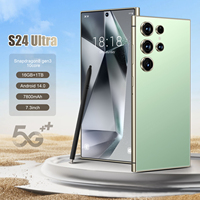 هاتف ذكي S24 Ultra 5G الأكثر مبيعًا بشاشة 6.8 بوصة وذاكرة 3 جيجابايت + 64 جيجابايت وكاميرا جميلة وقدرات ألعاب عالية وكاميرا خلفية 108 ميجابكسل، هاتف أصلي يدعم LTE باللغة الإنجليزية