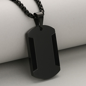 Collier <span class=keywords><strong>en</strong></span> acier inoxydable avec pendentif de plaque d'identité <span class=keywords><strong>pour</strong></span> <span class=keywords><strong>chien</strong></span> à deux tons personnalisable avec logo personnalisé, bijoux de mode <span class=keywords><strong>pour</strong></span> hommes, collier hip-hop - Product Image 5