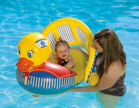 Piscine gonflable en forme de canard avec parasol, pataugeoire gonflable pour enfants jouant dans l'eau avec auvent