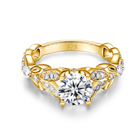 Bijoux fins, bague de fiançailles en argent sterling avec motif en filigrane de papillon, 2 carats de moissanite pour femmes