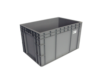 Boîte de manutention en plastique robuste empilable, caisse de manutention en plastique à parois droites, conteneur d'expédition, personnalisable en couleur