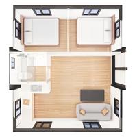 Casa Contenedor Prefabricada de Acero Plegable y Expandible de 30 pies, Personalizable para Exteriores, con 3 Dormitorios, Oficina Portátil, Edificio Hotelero
