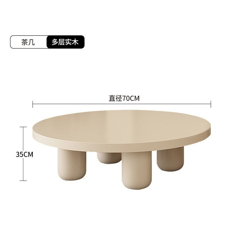 Table basse blanc laiteux - diamètre 70 cm - hauteur 35 cm