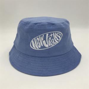 Chapeau seau en <span class=keywords><strong>velours</strong></span> côtelé avec broderie de logo plat personnalisé, chapeau <span class=keywords><strong>bob</strong></span> pour hommes et femmes vente en gros - Product Image 2
