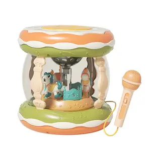 Puzzle jouet enfants main clap tambour avec microphone charge éducation précoce musique carry-go-round parc bébé clap tambour