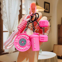 Aksesoris Gantungan Tas Seri Peralatan Fitness Mini Kreatif Grosir, Stok Tersedia Gantungan Kunci Boneka LED Ramah Lingkungan dari Karet Lunak 3D