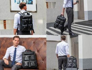 <b>Leather</b> <b>Backpack</b> for Men Vintage 15.6 Inch <b>Laptop</b> Bag Multi Pockets Casual Travel Daypack Brown - Product Image 6