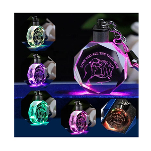 Honor of Crystal High Quality Blank Crystal Engraving Sublimation Keychain Blank K9 Glass for Key Chain
