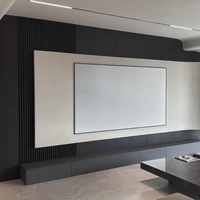 Meuble TV mural flottant de luxe moderne, centre de divertissement en bois sur mesure, console multimédia, armoire de rangement pour chambre à coucher