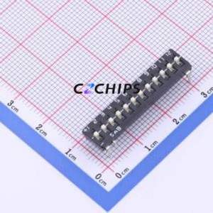 DTH12GE DIP Switch Through hole Component (THT) Switch Single Pole Double Throw 12 2.54mm 25mA - Product Image 1