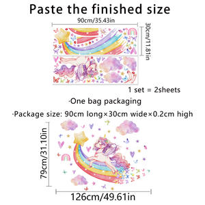 Autocollant mural <span class=keywords><strong>en</strong></span> PVC <span class=keywords><strong>licorne</strong></span> <span class=keywords><strong>arc</strong></span>-<span class=keywords><strong>en</strong></span>-<span class=keywords><strong>ciel</strong></span> pour chambre d'enfant, décoration murale de chambre d'enfant, décoration de la maison - Product Image 5