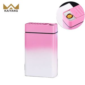 KY Creative Magic Toy Étui à cigarettes 20 pcs Usb Charge Coupe-vent Étui à cigarettes en métal avec briquet - Product Image 3