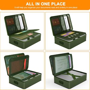 5200 ℉ Hộp đựng tài liệu du lịch gia đình di động chống cháy cách nhiệt cách nhiệt màu xanh lá cây cho các tài liệu quan trọng - Product Image 4