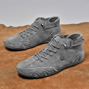 รองเท้าแฟชั่นสุดฮิต ไซส์ใหญ่ 35-50 รองเท้าลำลองทรงหุ้มข้อ พื้นเรียบ หนังแท้ สำหรับผู้ชาย - Product Image 5