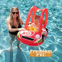 Flotteur de piscine gonflable pour bébé avec auvent, flotteur de natation, bateau avec parasol, siège de sécurité pour enfants, piscine, décorations de fête <5