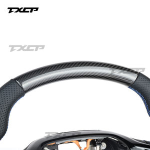 Convient pour <span class=keywords><strong>Ford</strong></span> Transit C-MAX Kuga St V348 Tourneo mk8 2018 2019 2023 2021 <span class=keywords><strong>2022</strong></span> Volant en cuir en fibre de carbone personnalisé - Product Image 3