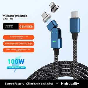 360&deg;Rotation <strong>Magnetic</strong> <strong>Charging</strong> <strong>Cable</strong> 3 in 1 <strong>Magnetic</strong> <strong>Charging</strong> Cord Compatible with Mirco USB Type C Smartphone - Product Image 2