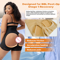 Shorts Gainant Post-Opératoire Effet Amincissant Ventre Plat, Rehausseur de Fessier et Hanches, Ceinture Minceur, Sculptant Évidé