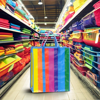 Sac de courses réutilisable en PP tissé avec fermeture éclair, grands sacs fourre-tout à fermeture éclair