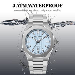 Reloj Mecánico de Lujo para Hombre, con Cristal de Zafiro Luminoso, Resistente al Agua 5ATM, Caja de Acero Inoxidable, Analógico - Product Image 4