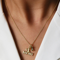 Collier tendance avec pendentif maman, breloques de pierres de naissance de 12 mois, cadeau pour la fête des mères, collier de bijoux pour maman