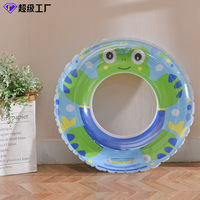 BMJ Bouée de natation gonflable épaissie pour enfants, motif grenouille et pingouin, en PVC écologique, pour bébé (à porter sous les aisselles)