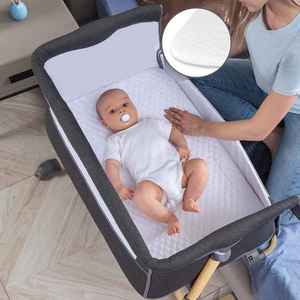 Atacado Ronbei Móveis Infantis Berço Co-Sleeper Ajustável de Alta Qualidade para Bebês Cama ao Lado com Rodas - Product Image 3