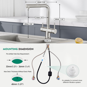 Pull Down 3 Way Luxury Kitchen Faucet 304 Stainless Steel luxury kitchen faucet - Product Image 5