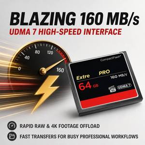 แฟลชการ์ดขนาดกะทัดรัดคุณภาพสูงการ์ดหน่วยความจำ128GB 1066X UDMA 7 4K Vpg-65 160เมกะไบต์/วินาทีสำหรับ <span class=keywords><strong>Lexar</strong></span> Compact U Flash ความจุจริง - Product Image 2