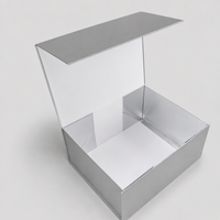 Boîte cadeau de luxe pour électronique, style livre magnétique argenté métallisé, logo personnalisé, carton gris, OEM ODM, vente en gros directe d'usine