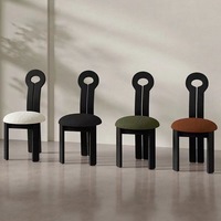 Chaise de salle à manger en bois massif épaissi, style minimaliste moderne, siège rembourré pour salon, chaise de designer pour la maison