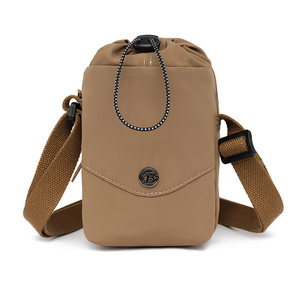 Nylon Sling Purse Korean <strong>Shoulder</strong> <strong>Bag</strong> <strong>Mobile</strong> <strong>Phone</strong> Square Crossbody <strong>Bag</strong> With Bottle Holder - Product Image 1