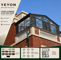Yeyon 2026 OEM Ventana Arqueada Multi-Gable para Solárium, Ventanas Abatibles Aisladas para Jardín de Invierno, Balcón, Solárium Exterior, Casa de Cristal