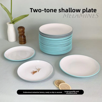Assiette peu profonde épaissie de 8 pouces, style occidental, pour buffet de restauration rapide et plat à fondue, vente en gros, style minimaliste