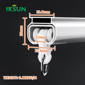 IKSUN vendita calda in lega di alluminio pesante soffitto montaggio Ripple pieghevole <span class=keywords><strong>doppio</strong></span> <span class=keywords><strong>binario</strong></span> <span class=keywords><strong>per</strong></span> tenda <span class=keywords><strong>per</strong></span> bovindo - Product Image 2