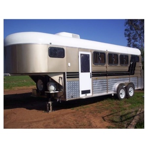 Remolque para Caballos HERUI, Modelo Triple-Horse Gooseneck, Certificado por el DOT, de Aluminio, con Compartimento para Equipo, Resistente a la Intemperie, para Transporte Equino Profesional - Product Image 1