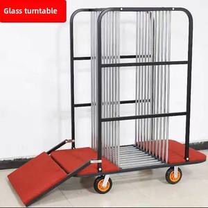 Carrito de Almacenamiento para Tocadiscos de Vidrio Templado con Diseño que Ahorra Esfuerzo, Capacidad para 10 Piezas, <span class=keywords><strong>Ruedas</strong></span> Universales, Negro/Rojo/Plateado - Product Image 2