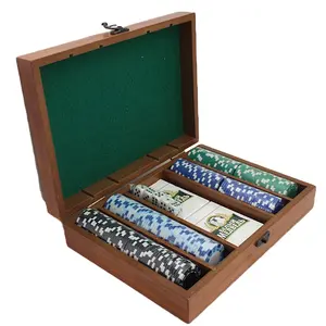 the texas poker set with a beautiful wood box for all ages