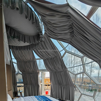 Tente extérieure d'hôtel de glamping de maison de dôme d'igloo de verre de cadre en aluminium avec le rideau 360 degrés