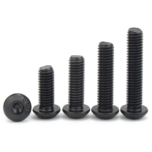 <span class=keywords><strong>Vis</strong></span> à tête bombée M8 en oxyde noir, grade 10.9, à six pans creux, norme ISO7380, système métrique, vente en gros fabricant - Product Image 3