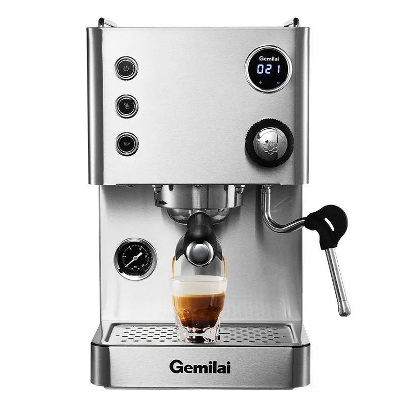 Gemilai CRM3007L luxuriöse 2-in-1 mit Milchaufschäumer kleine professionelle Kaffeemaschine für Latte Cappuccino Espresso für den heimgebrauch